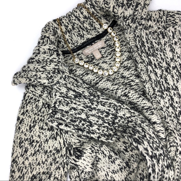 Banana Republic Italian Wool Leather Long Cardigan - Picture 2 of 7